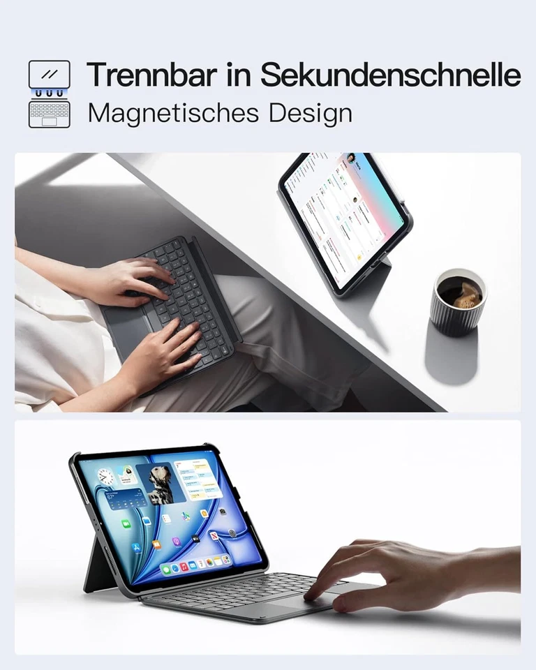 Inateck Hülle Tastatur Ultraleichte iPad 11 Gen. A16,iPad 10,Air 7/6,Pro 11 10.9 - Bild 4 von 4
