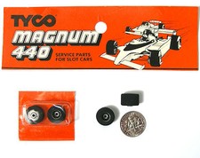2pc 1982 TYCO Slot Car Wide REAR WHEELS Foam TIRES 1pr Rare Service Parts 6554