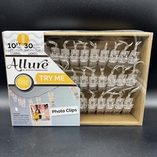 Allure 10 Ft 30 LED Soft Glow Photo Clips String Lights - Battery Powered NEW