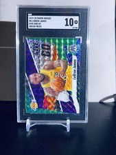 LeBron James 2019-20 Mosaic Give And Go Green Prizm GRADED 10 #8 LAKERS CAVS