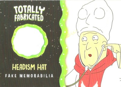 Rick and Morty Staffel 2 - TF11 ''Headism Hat'' komplett fabrizierte Erinnerungsstücke Karte