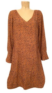 NWT $120 Ann Taylor Beige Black Shift A Line Dress Size 14 21â Bell Sleeve Lined | eBay