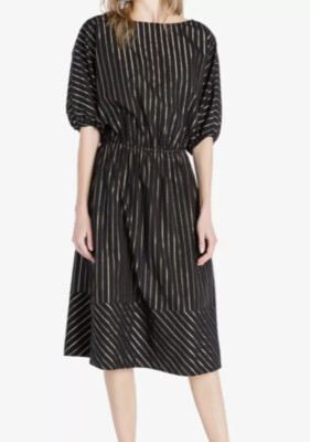 Viola Vestito Twin Set Righe Twin Set Vestito Popeline Lungo Long