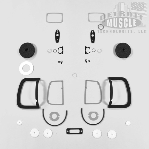 DMT Black Door & Trunk Lock Gasket Set For 66-72 Mopar Barracuda, Charger & Others
