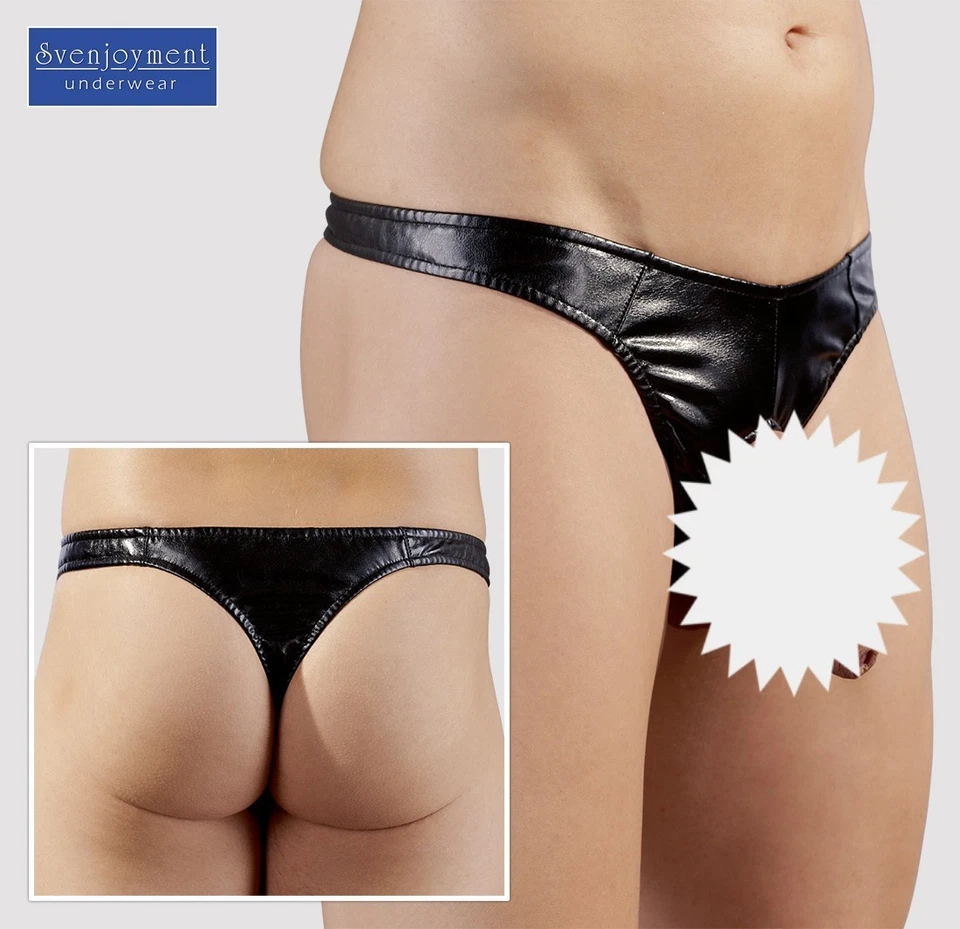 Svenj. Showmaster Leder Rio String FRONTOFFEN NEU Imitat Loch in M und XL + 2XL - Bild 4 von 4