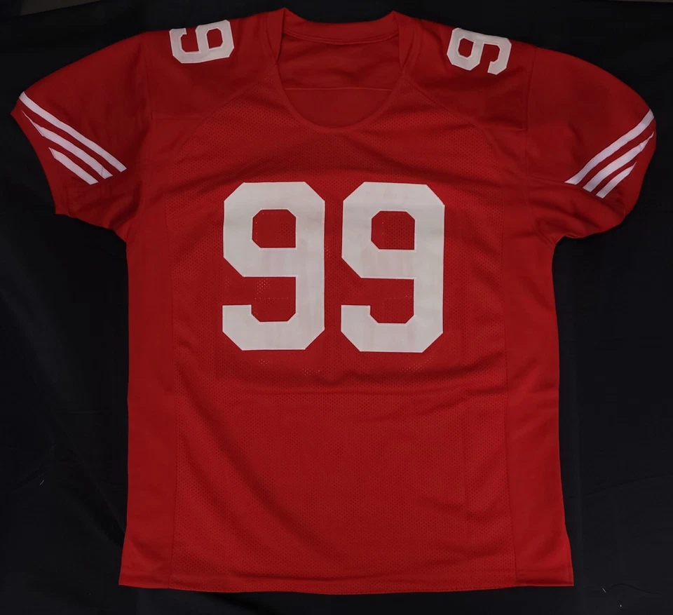 (S10) Camiseta deportiva firmada a mano con autógrafo de los San Francisco 49ers #99 PSA/DNA de ALDON SMITH Foto 2 de 4