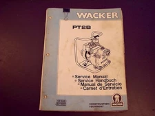Wacker PT2B Pump Service Manual & Parts Book N0988