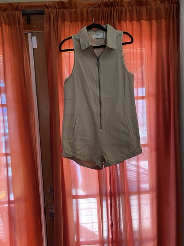 One Teaspoon Braxton Mini Utility Jumpsuit In Stone MSRP $189 - Picture 5 of 7