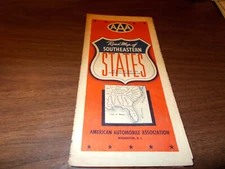 1941 AAA Southeastern States Vintage Road Map