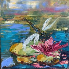 Libelle. Original Ölgemälde. Zeitgenössische Kunst. Kunst für Ihr Interieur.