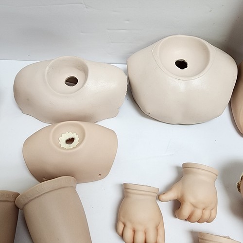Vintage Lot of Bisque Doll Parts Doll Heads Eye Balls Arms Legs Hands Full Dolls - Picture 20 of 24