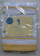 Pottery Barn Kids Claire Polka Dot Sham Embroidered White NIP New Easy Care
