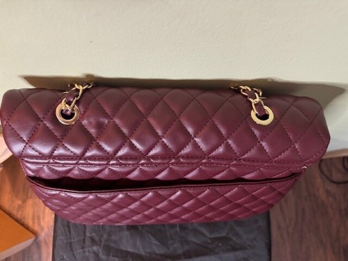 Badgley Mischka Quilted Messenger Bag Plum Color NWT - Picture 13 of 24