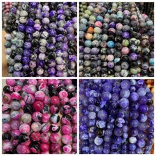 Natural 4colors 6/8/10mm Round Fire Agate Loose Beads AAA 15"
