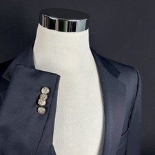 Jos A Bank 42L Blazer 100 Wool Dark Navy Blue Gold Two Button Lined Vented