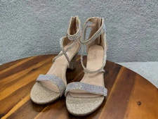 Top Moda Women's Silver Rhinestone High Heels Strappy Dress Shoe Size 7