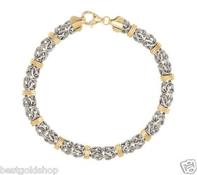 6,75'' gewölbtes Status byzantinisches Armband echt 14K Gelbgold QVC J287941