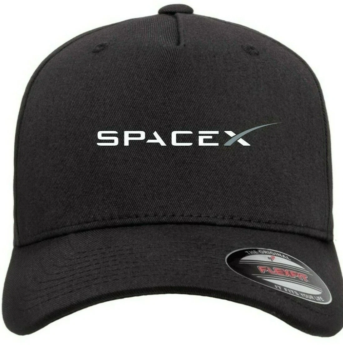 SpaceX Aerospace Tesla Logo Black Hat Space X Baseball Cap Emblem S/M & L/XL