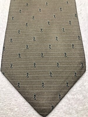 NAUTICA MENS TIE  KHAKI BEIGE WITH BLACK 4 X 58