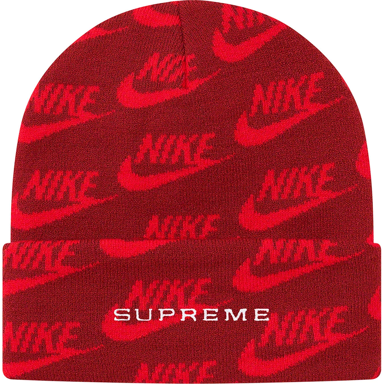 Supreme x Nike Jacquard Logos Bonnet Rouge SS21 NEUF