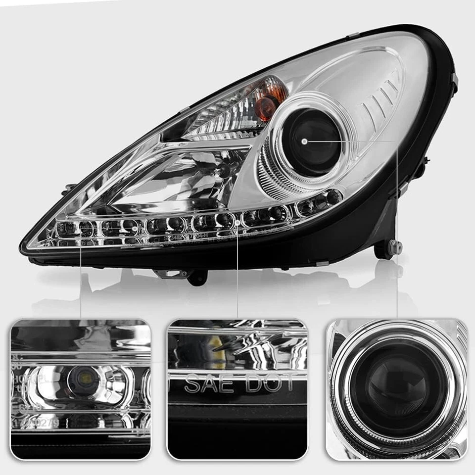Par de faros proyectores LED HID DRL para Mercedes-Benz Clase SLK R171 2005-2011 Foto 3 de 4