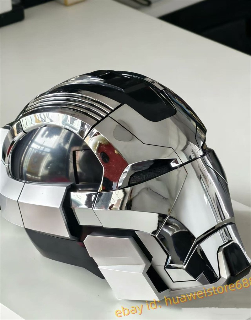 iron man ebay helmet 1/1 Wearable Iron Man MK17 Heart breaker Helmet Silver English  Voice-controll