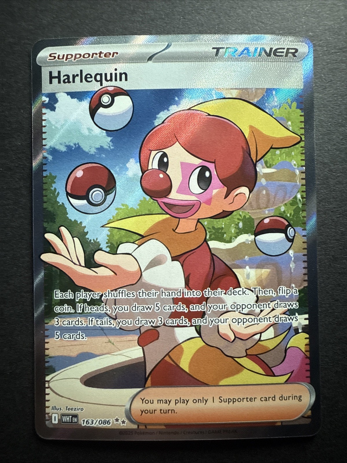 Pokémon TCG Harlequin Full Art Ultra Rare Holo Card 163/086 Sv: White Flare Nm