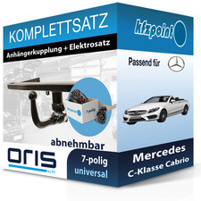 Für Mercedes C-Klasse Cabrio 18- ORIS Anhängerkupplung abnehmbar + 7polig neu