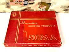 VTG 40s Christmas Noma Mazda 25 Light String Set Red Wood Bead Working W/box