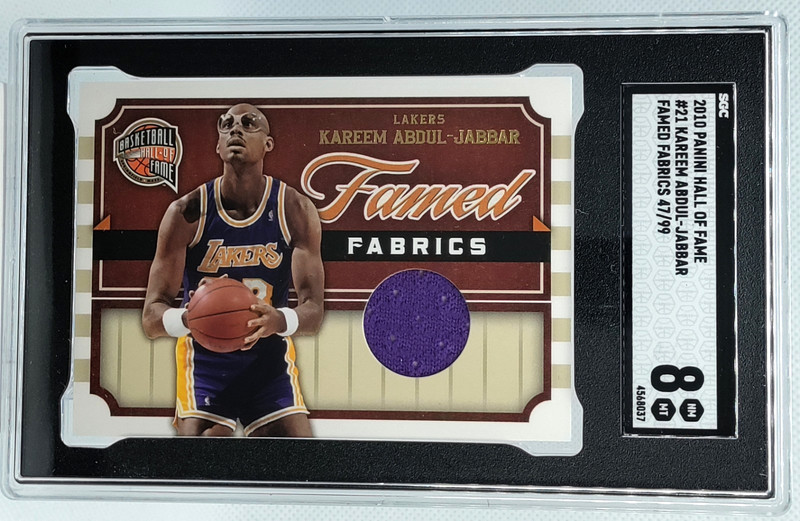 /99 Kareem Abdul-Jabbar Patch SGC 8 2010 HALL OF FAME Famed Fabrics Game Worn