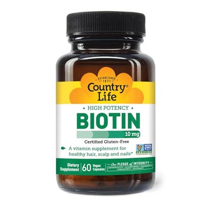 Country Life Vitamins High Potency Biotin 10,000 mcg (10 mg), 60 Count - for and