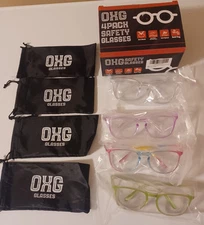4 Pack OXG Anti Fog Safety Glasses, Protective Eyewear, Scratch-Resistant, NEW