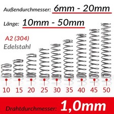 Druckfeder 1,0mm Drahtdurchmesser 304 Edelstahl Druck Kleine Federn Spiralfeder