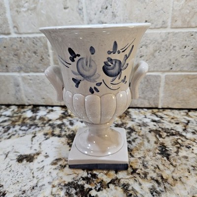 Vintage Inarco Blue & White Floral Porcelain Vase/Planter 
