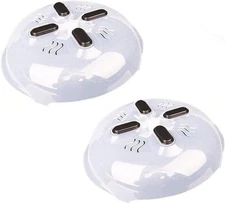Lori Greiner 2-pack Set Hover Cover Microwave Splatter Guards Clear