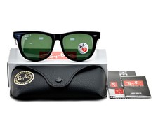 Ray-Ban RB2140 Original Wayfarer Clasic Black Frame Green Polarized Lens 54mm