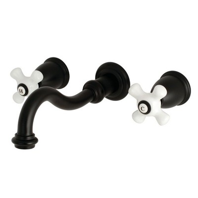 Kingston Brass KS3120PX Vintage Wall Mount Bathroom Faucet, Matte Black #264
