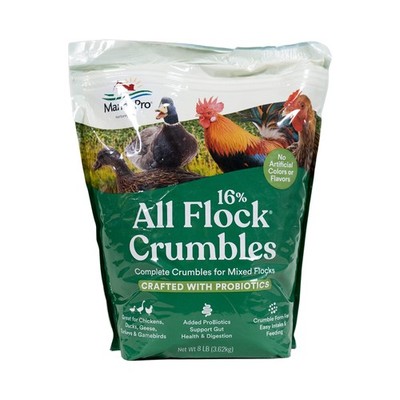 Manna Pro All Flock Crumbles 8lb | Probiotics, Gut Health, No Artificial Colors