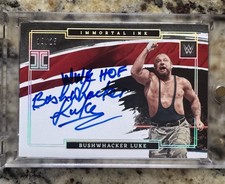 2022 Panini Impeccable WWE BUSHWHACKER LUKE Immortal Ink /25 Inscription Auto!