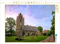 Calvendo Puzzle BöRnicke Village Church | 1000 Pieces, Finished Size 25.2 × 18.9