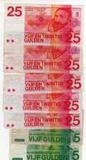 OLANDA LOTTO 7 BANCONOTE. 135 FIORINI. AFFARE. 6RW 12MAR