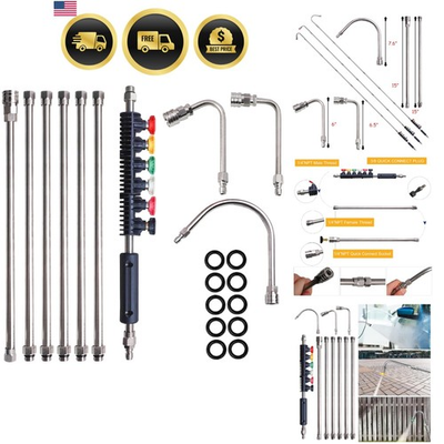 #ad Pressure Washer Wand Set 10 Pack Power Washer Extension Nozzle Tips Gutter Cl... $53.18