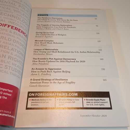 Foreign Affairs Magazine September/ October 2020 The World Trump Made - Imagen 4 de 5