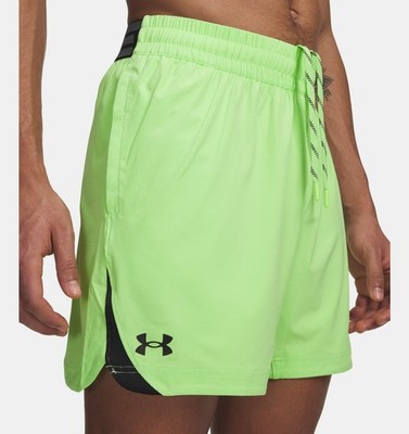 $45 Under Armour Men's Elevated Woven Shorts 6''-Morph Gree/Black-Medium-New Tag