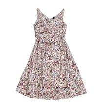 Ann Taylor Factory V Neck Sleeveless Summer Dress W/Matching Belt Sz Small