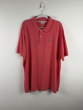 Polo Lacoste rosa corallo logo manica corta taglia 3XL