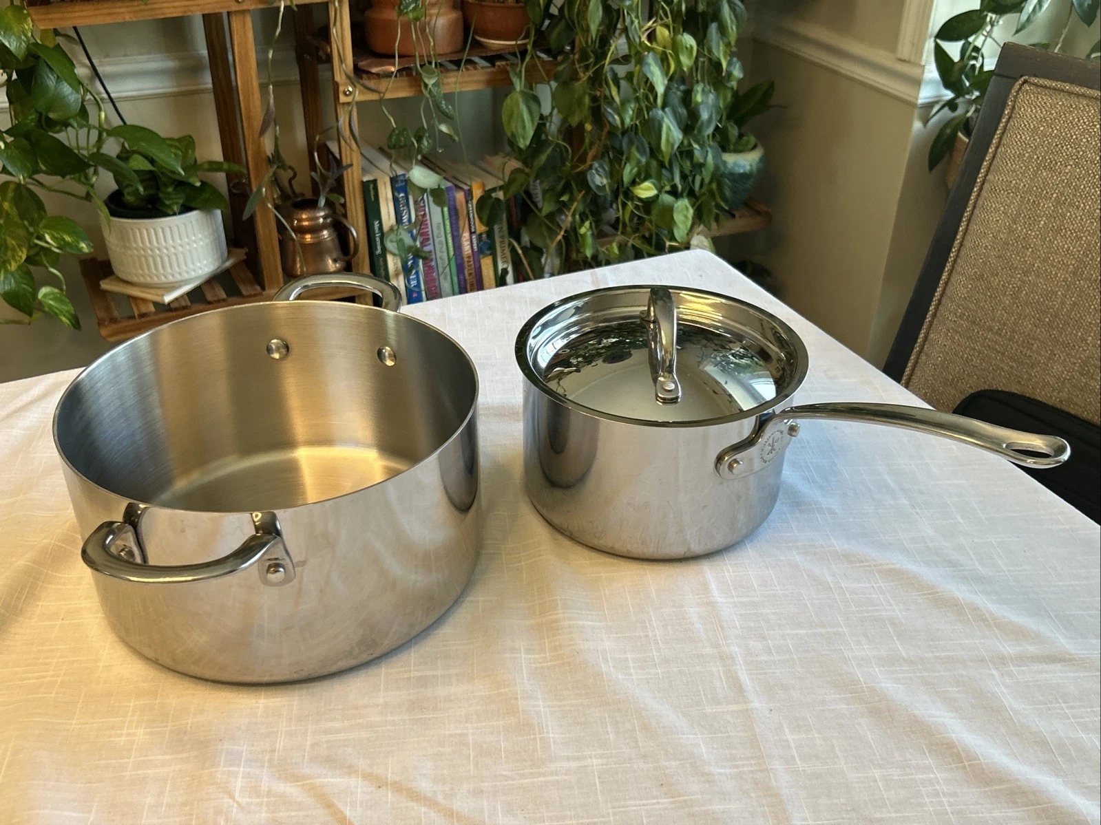 Open Kitchen by Williams Sonoma 3-Piece Stockpot No Lid & Saucepan w/Lid