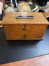 Antique Home Medical Apparatus Electroshock Quack Medicine Oak Brass Box