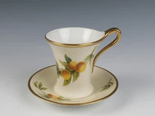 Rare Antique T&V Limoges Greenleaf & Crosby Florida Oranges Cup Saucer Porcelain