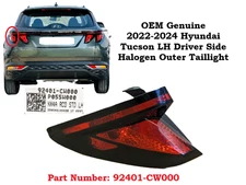 OEM 22-24 Hyundai Tucson Left Driver Side Halogen Outer Tail Light 92401-CW000